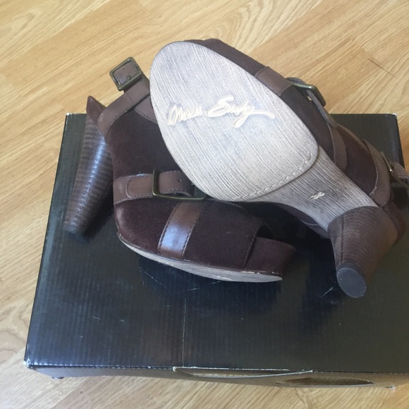 MISS SIXTY “TAYLOR” LEATHER SUEDE PLATFORM HEELS - Picture 6 of 7